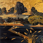 Кофейный стол с японским пейзажем Bohemia coffee table  варинант исполнения - 1 | Loft Concept в Орле