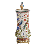 Ваза фарфоровая с птицей на бронзовой ветке и цветочной росписью Garden of Eden варинант исполнения - 4 | Loft Concept в Орле