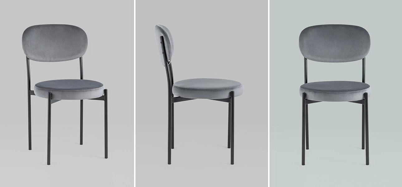 Стул Alfie Chair Серый Велюр Стул Alfie Chair Серый Велюр - Loft-Concept в Орле
