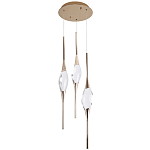 Подвесной светильник с 3-мя хрустальными плафонами Renee Golden Glass Drops Trio Light варинант исполнения - 2 | Loft Concept в Орле