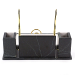 Настольный письменный набор из белого мрамора с часами Marble Accessory варинант исполнения - 3 | Loft Concept в Орле