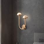 Бра с 2-мя мраморными плафонами на латунном корпусе Light Warm Light варинант исполнения - 1 | Loft Concept в Орле