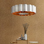 Люстра круглая фактурная в сочетании белого и золотого цвета Wide Stripes of Ribbon варинант исполнения - 5 | Loft Concept в Орле