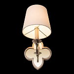 Бра с белым текстильным абажуром и декоративным основанием в виде четырехлистника с зеркальной вставкой Vitorino варинант исполнения - 23 | Loft Concept в Орле