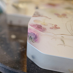 Шкатулка из эпоксидной смолы с цветами белая Epoxy Resin Square Box White варинант исполнения - 6 | Loft Concept в Орле