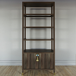 Стеллаж со стеклянными полками Elsa Dreams Walnut варинант исполнения - 6 | Loft Concept в Орле