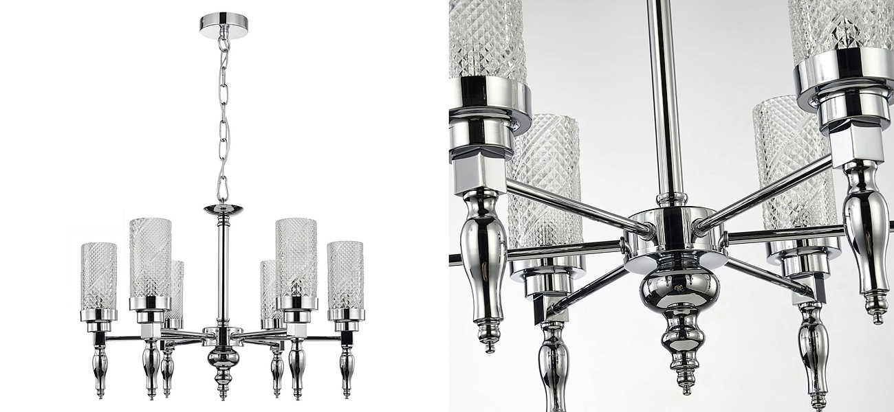 Люстра цвета хром Balusters D55 см Люстра цвета хром Balusters D55 см - Loft-Concept в Орле