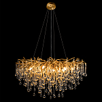 Люстра подвесная с прозрачными стеклянными подвесками в форме капель Диаметр 80 см Droplet Chandelier варинант исполнения - 13 | Loft Concept в Орле