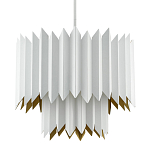 Люстра белая с гофрированным двойным абажуром Corrugated Double Lampshade варинант исполнения - 2 | Loft Concept в Орле
