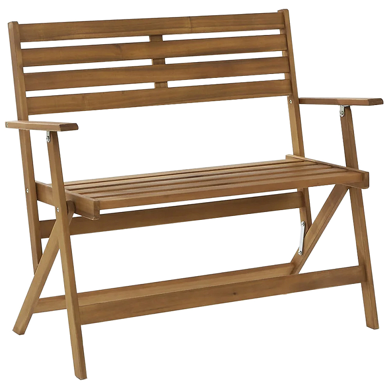 Деревянная садовая скамейка складная Gary Wood Bench Коричневый в Орле | Loft Concept 