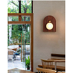 Настенный светильник с деревянным резным основанием Wood Wall Lamp варинант исполнения - 3 | Loft Concept в Орле