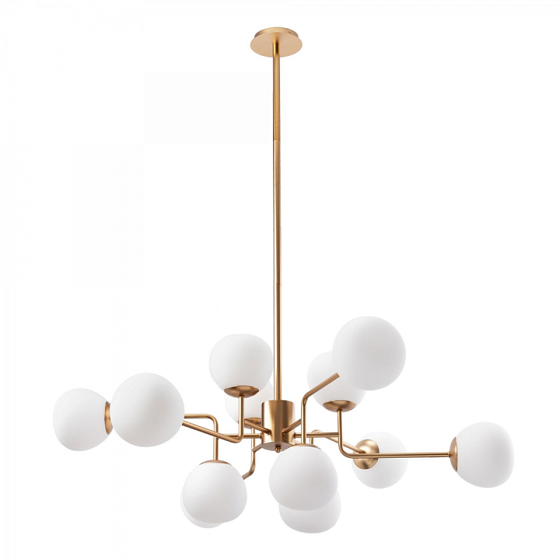 Люстра Tiepolo Ball Chandelier Gold 12 Золотой Белый Люстра Tiepolo Ball Chandelier Gold 12 Золотой Белый в Орле | Loft Concept