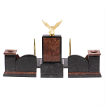 Настольный письменный набор из лемезита и змеевика с декором в виде Орла в подарочной упаковке Successful Leader варинант исполнения - 6 | Loft Concept в Орле