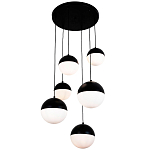 Каскадный светильник с 6-ю плафонами шары Ponzio Flos Cascade  Black Sphere Hanging Lamp варинант исполнения - 1 | Loft Concept в Орле