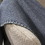 Плед из шерсти мериноса темно-синего цвета 130×180 см Indigo Waves варинант исполнения - 5 | Loft Concept в Орле