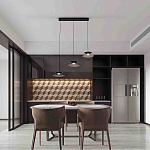 Люстра подвесная с тремя матовыми черными плафонами Obsidian Touch варинант исполнения - 4 | Loft Concept в Орле