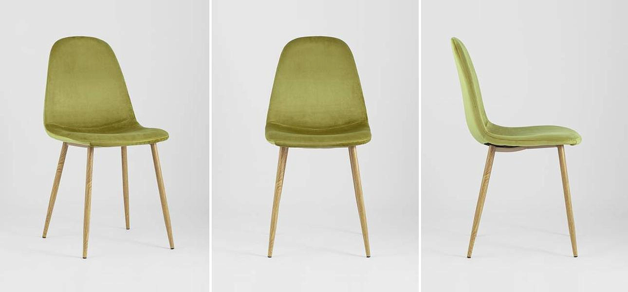 Стул Archie Chair Велюр Фисташковый цвет Деревянные ножки Стул Archie Chair Велюр Фисташковый цвет Деревянные ножки - Loft-Concept в Орле