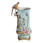 Ваза с птичкой из фарфора с бронзовыми элементами Garden of Eden варинант исполнения - 5 | Loft Concept в Орле