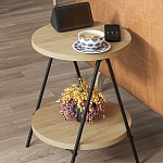 Стол приставной с 2-мя круглыми столешницами из дерева ESSEL OAK варинант исполнения - 4 | Loft Concept в Орле