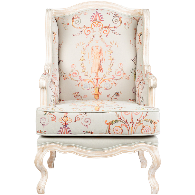 Кресло из массива бука серое с растительным орнаментом Raffael Floral Grey Armchair Светло-серый Мульти Бежевый Кресло из массива бука серое с растительным орнаментом Raffael Floral Grey Armchair Светло-серый Мульти Бежевый в Орле | Loft Concept