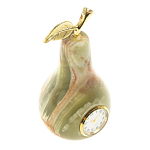 Часы настольные в виде груши из натурального камня Оникс Stone Clock варинант исполнения - 2 | Loft Concept в Орле