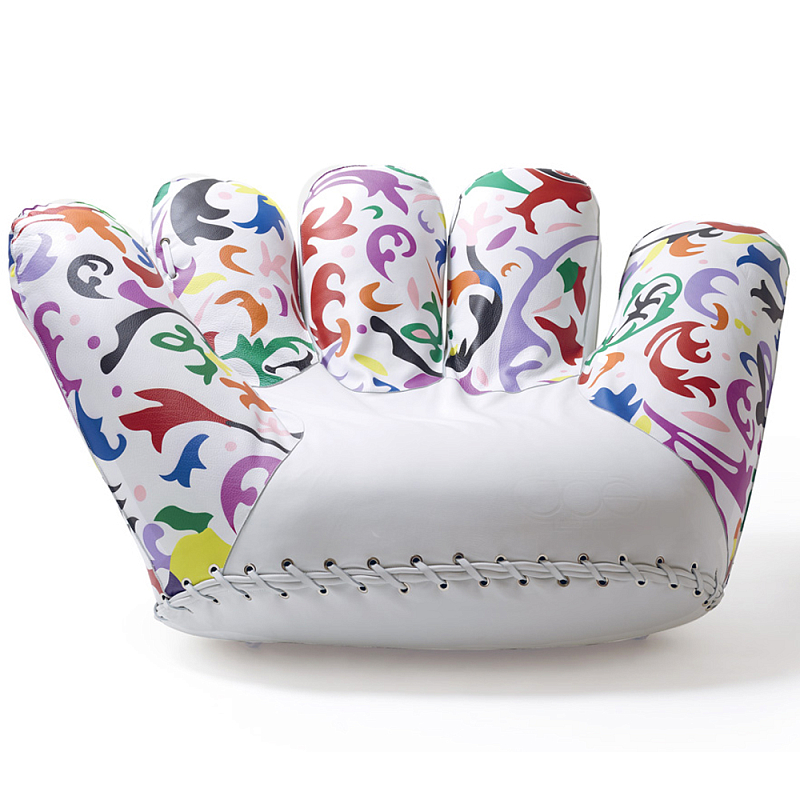Дизайнерское кресло в форме руки Poltronova Joe Bloom Armchair Белый Мульти в Орле | Loft Concept 