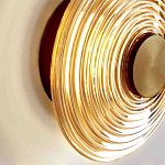 Бра с рельефным круглым плафоном янтарного цвета Savio Glass Disc Light варинант исполнения - 3 | Loft Concept в Орле