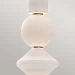 Подвесной светильник белого цвета с тремя геометрическими плафонами Alora Mood варинант исполнения - 9 | Loft Concept в Орле