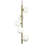 Подвесной светильник с 5-ю сферическими плафонами из матового стекла Pearls Suspension Brass Tube Hanging Lamp варинант исполнения - 1 | Loft Concept в Орле