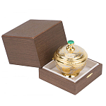 Сахарница металлическая с гравировкой и натуральным камнем Малахит в подарочной коробке Metal Stone Sugar Bowls варинант исполнения - 3 | Loft Concept в Орле