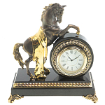 Часы настольные бронзовые с декором в виде коня Horse Stone Clock варинант исполнения - 5 | Loft Concept в Орле