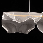 Люстра линейная с 3-мя белыми волнистыми плафонами Wave Line варинант исполнения - 6 | Loft Concept в Орле