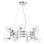 Люстра подвесная с 12-ю рельефными прозрачными плафонами из стекла и основанием цвета Хром Perforated Glass Bubbles варинант исполнения - 1 | Loft Concept в Орле