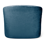 Стул с мягкой синей обивкой из велюра и подъемно-поворотным механизмом на белых колесиках Harper Blue and White варинант исполнения - 3 | Loft Concept в Орле