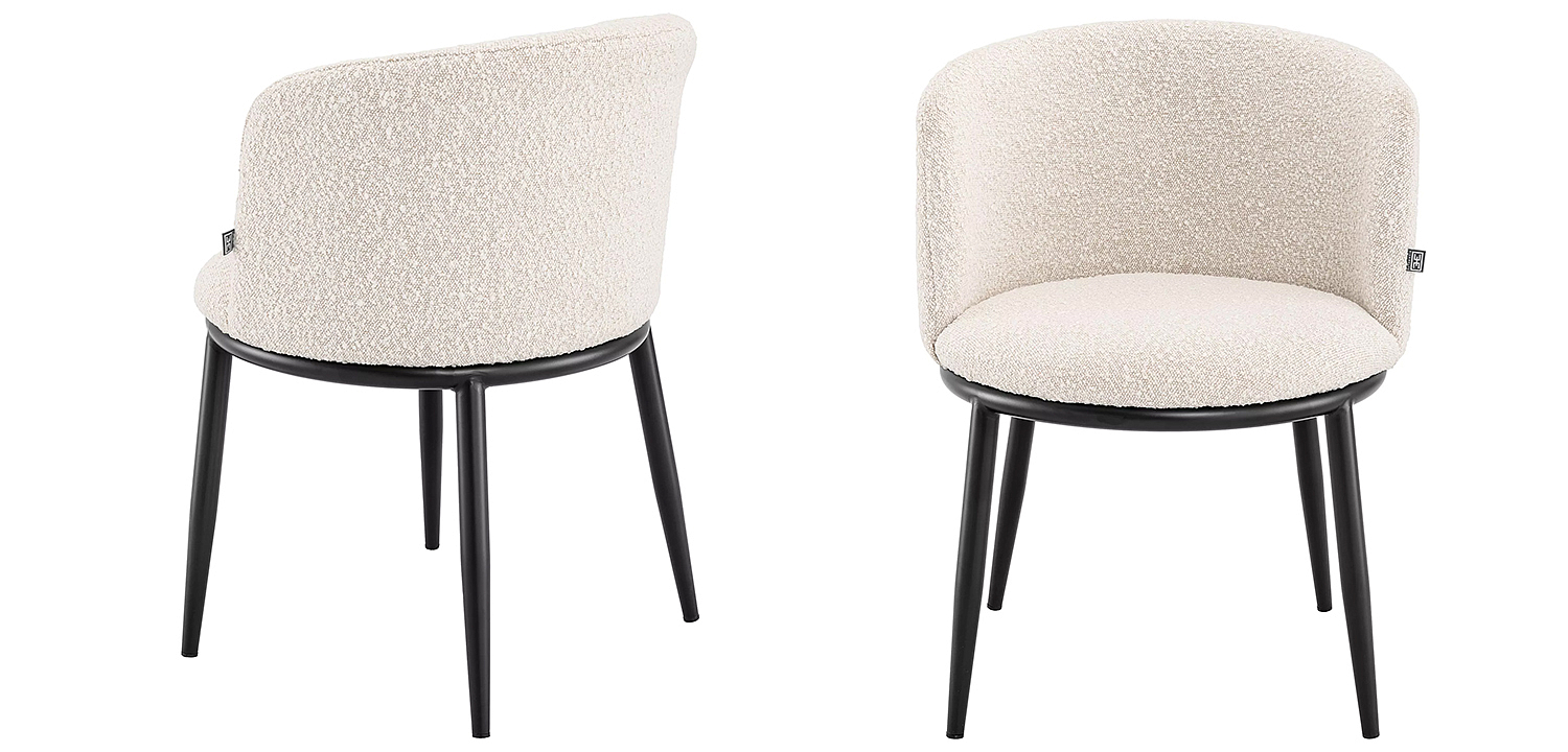 Комплект из двух стульев Eichholtz Dining Chair Filmore Set of 2 Boucle Cream Комплект из двух стульев Eichholtz Dining Chair Filmore Set of 2 Boucle Cream - Loft-Concept в Орле