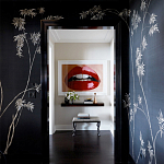 Обои ручная роспись Bamboo Special Colourway on Pitch dyed silk варинант исполнения - 1 | Loft Concept в Орле