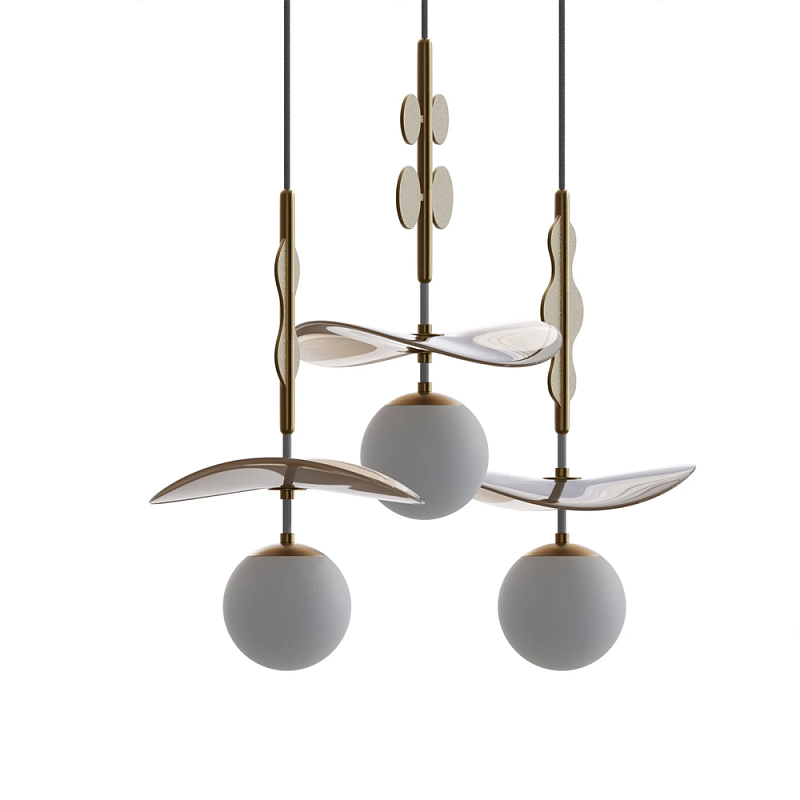 Подвес Bloomy Бежевый Белый Латунь в Орле | Loft Concept 