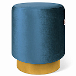 Пуф синий велюр на золотом металлическом основании Golden Belt варинант исполнения - 1 | Loft Concept в Орле