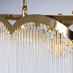 Люстра прямоугольная на цепях с прозрачными трубками и волнистым краем Nembus варинант исполнения - 7 | Loft Concept в Орле