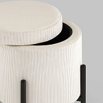 Молочный пуф на черных ножках SANJAY варинант исполнения - 3 | Loft Concept в Орле