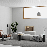 Стол журнальный цвета антрацит из 3-х частей со столешницами в виде геометрических элементов MUND ANTHRACITE варинант исполнения - 2 | Loft Concept в Орле