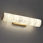 Бра с цилиндрическим плафоном из белого алебастра на прямоугольном основании Латунь Cryptocrystalline Stone варинант исполнения - 2 | Loft Concept в Орле