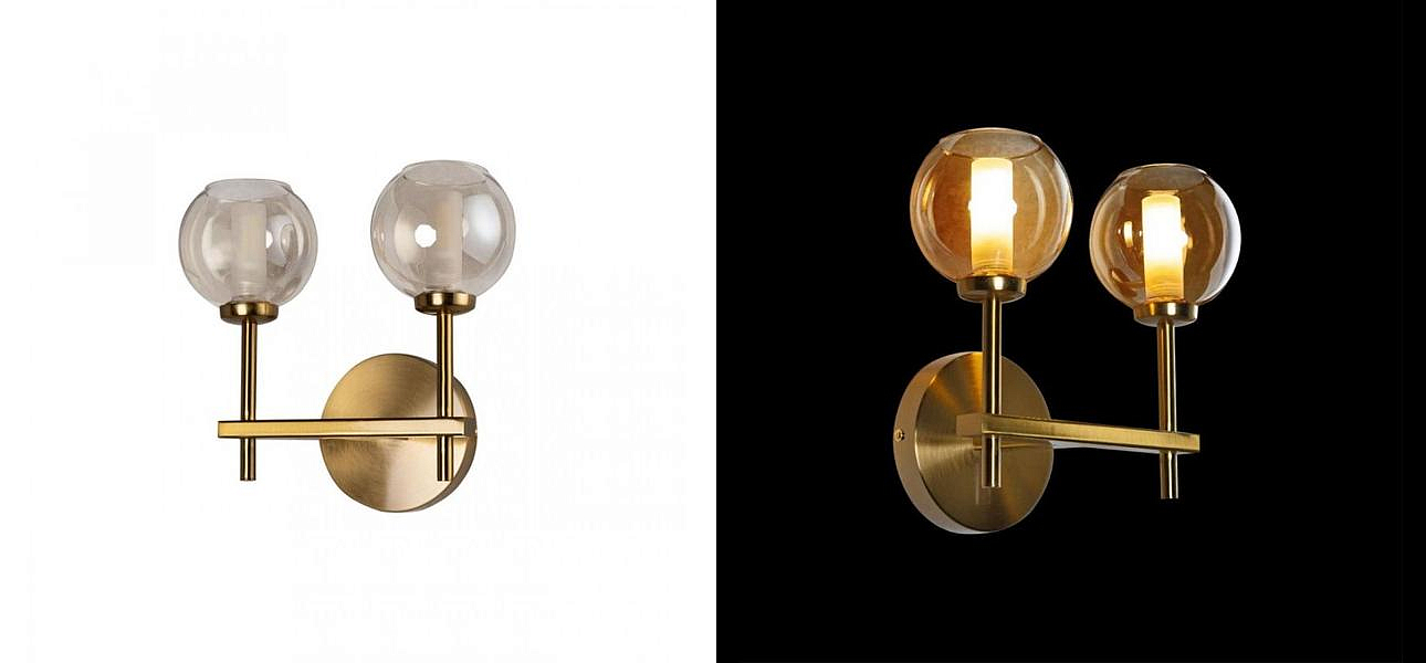 Бра RH Boule de Cristal Double Wall Lamp amber Gold Бра RH Boule de Cristal Double Wall Lamp amber Gold - Loft-Concept в Орле