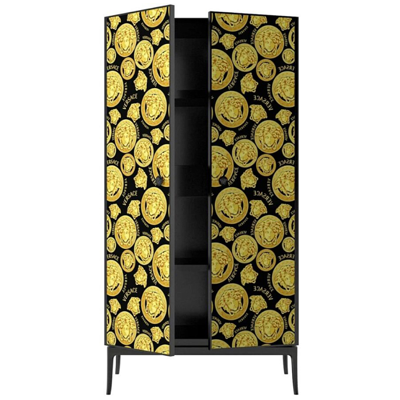 Stiletto Cabinet Barocco Medusa Бежевый Черный матовый Золотой в Орле | Loft Concept 
