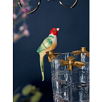 Ваза из прозрачного стекла с бронзовыми ножками и фигурками попугаев Eden Garden porcelain and bronze варинант исполнения - 3 | Loft Concept в Орле