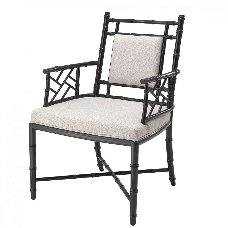 Кресло Eichholtz Chair Germaine Черный Бежево-серый Кресло Eichholtz Chair Germaine Черный Бежево-серый в Орле | Loft Concept