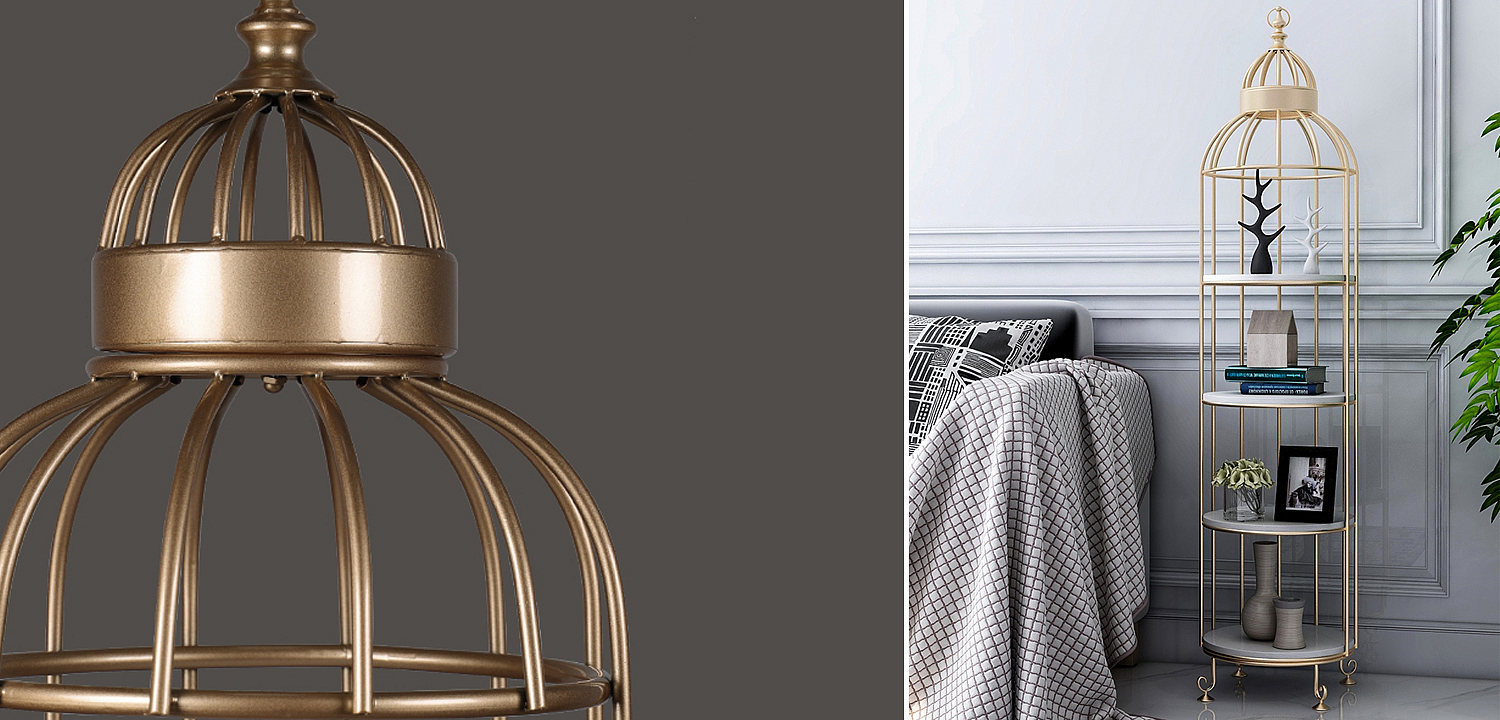 Стеллаж Cage Rack Circle gold Стеллаж Cage Rack Circle gold - Loft-Concept в Орле