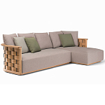 Дизайнерский уличный диван из массива дерева с плетеной спинкой PALINFRASCA Sofa варинант исполнения - 1 | Loft Concept в Орле