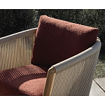 Дизайнерское уличное кресло из массива дерева с веревочной спинкой BOBOLI Armchair варинант исполнения - 3 | Loft Concept в Орле