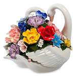 Статуэтка фарфоровая Лебеди с цветами Charming Statuette варинант исполнения - 1 | Loft Concept в Орле